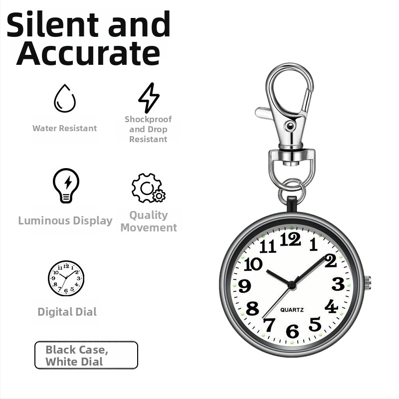 Egzamino kišeninis laikrodis su mechaniniu judėjimu, apvalus ciferblatas 40 mm, lydinio korpusas, įprastas stiklas