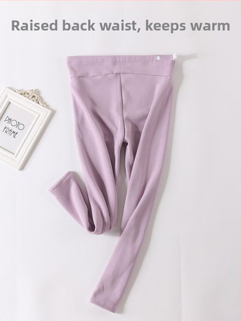 Pantaloni de maternitate căptuți cu fleece, groși și calzi, cu suport reglabil pentru burtă, material poliester, elasticitate mare, croi lejer