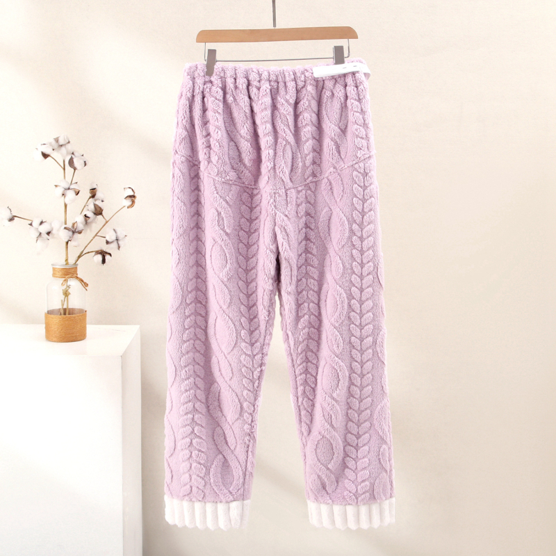 Pantaloni de casă pentru gravidă toamnă iarnă, croială lejeră, talie medie, susținerea abdomenului, țesătură flanel poliester 95%+