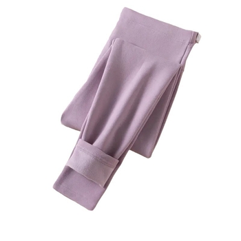 Pantaloni de maternitate cu căptușeală polar, groși, talie înaltă, croială lejeră, pentru toamnă-iarnă