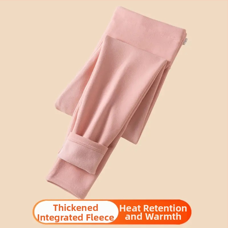 Pantaloni de maternitate cu căptușeală polar, groși, talie înaltă, croială lejeră, pentru toamnă-iarnă