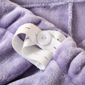 Pantaloni de maternitate pentru dormit, din coral fleece, cu susținere reglabilă a burții, extra groși, croială lejeră, pentru toamnă–iarnă, 95% poliester