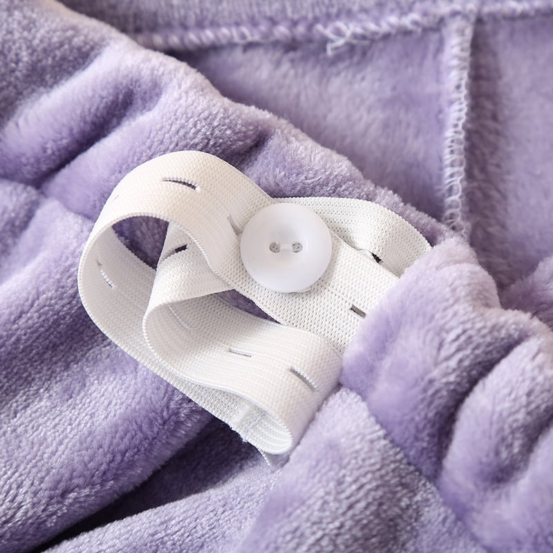 Pantaloni de maternitate pentru dormit, din coral fleece, cu susținere reglabilă a burții, extra groși, croială lejeră, pentru toamnă–iarnă, 95% poliester