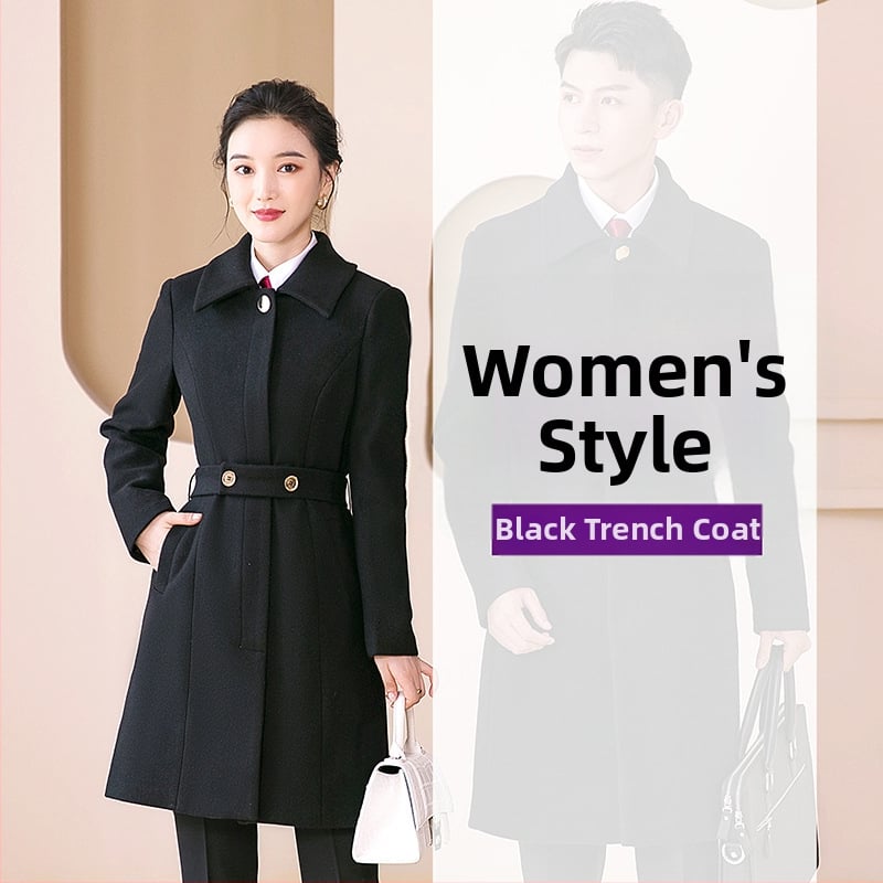 Γυναικείο tweed παλτό μεσαίου μήκους, μακριά μανίκια, μονόμπροστο κούμπωμα, με ζώνη, εξωτερικό ύφασμα 80% πολυεστέρας / 20% βαμβάκι, επένδυση 100% βαμβάκι