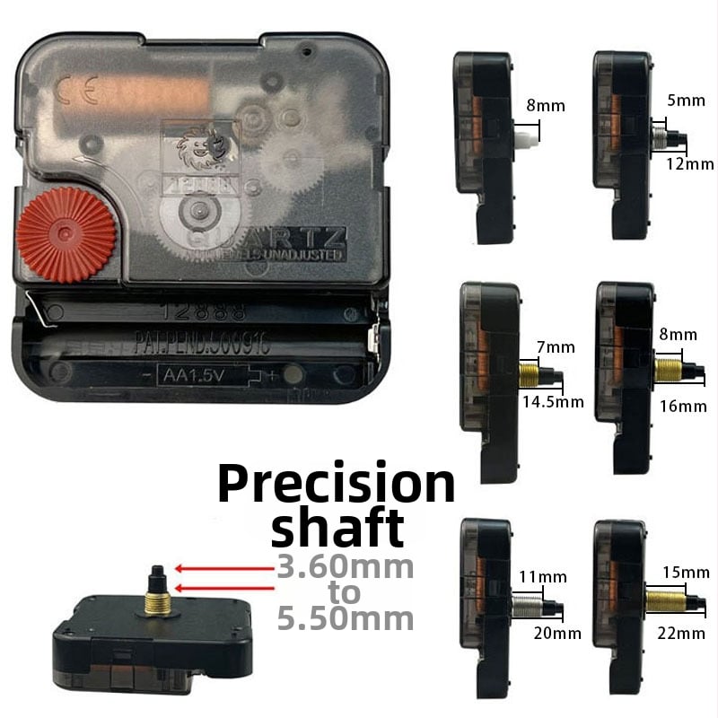 Механизм за стенен часовник 12888, кварцов механизъм, пластмасов корпус, марка Uranus, модерен минималистичен стил