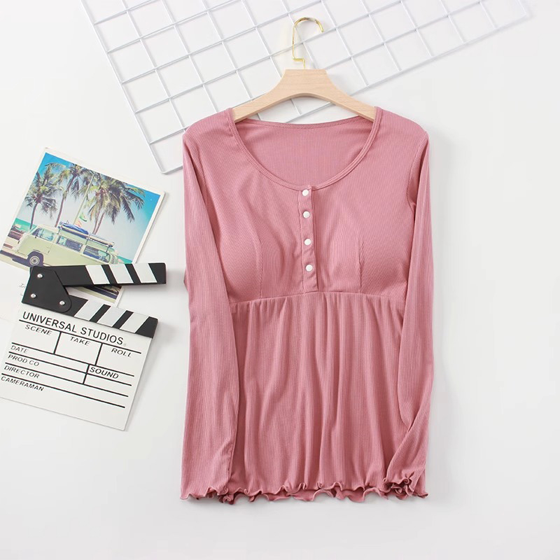 Nēsāšanas pidžama ar noņemamu krūšu spilventiņu, garas piedurknes, regenerētā celulozes šķiedra, piemērots pavasarim, vasarai un rudenim