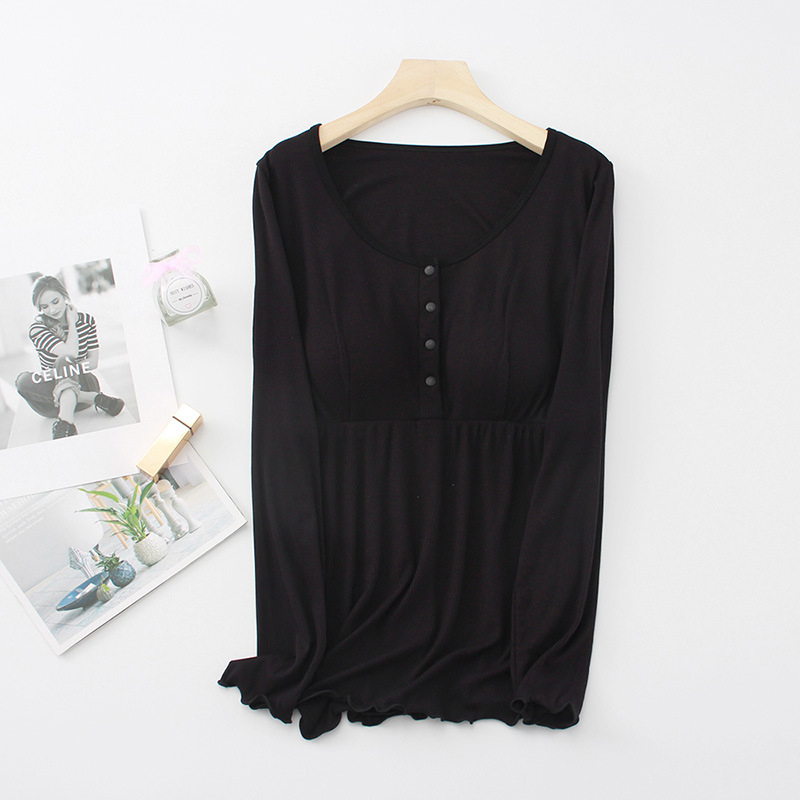 Nēsāšanas pidžama ar noņemamu krūšu spilventiņu, garas piedurknes, regenerētā celulozes šķiedra, piemērots pavasarim, vasarai un rudenim