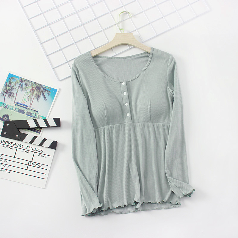 Nēsāšanas pidžama ar noņemamu krūšu spilventiņu, garas piedurknes, regenerētā celulozes šķiedra, piemērots pavasarim, vasarai un rudenim