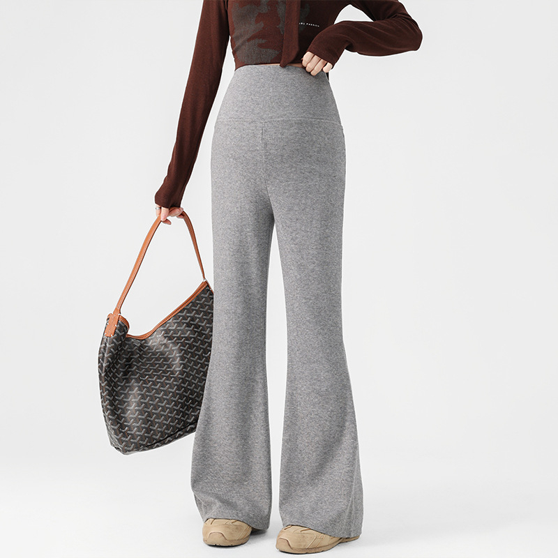 Pantaloni pentru gravide – croială lejeră, model toamnă-iarnă 2025 (Poliester 90-95%, Grosime medie, Microelasticitate, Talie medie)