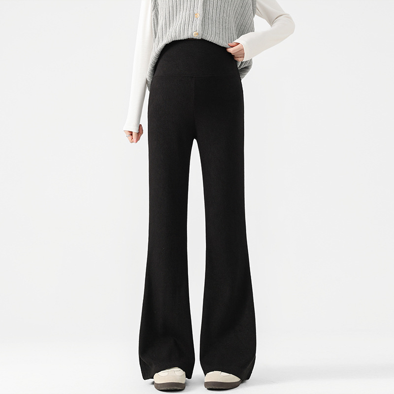 Pantaloni pentru gravide – croială lejeră, model toamnă-iarnă 2025 (Poliester 90-95%, Grosime medie, Microelasticitate, Talie medie)