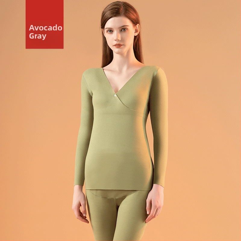 Termālā apakšveļa grūtniecēm ar barošanas atveri un fleece iekšējo apdari, garām piedurknēm tops un bikses, 90–95% poliesters