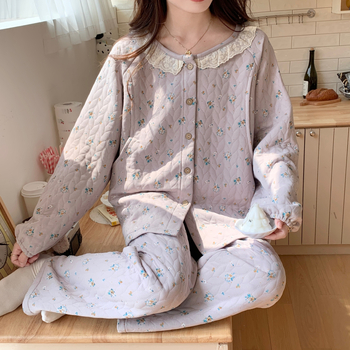 Ziemas grūtnieču nakts komplekts — gaisa kokvilnas audums, garas piedurknes, 251–300 g/m2, 95–100% poliesters