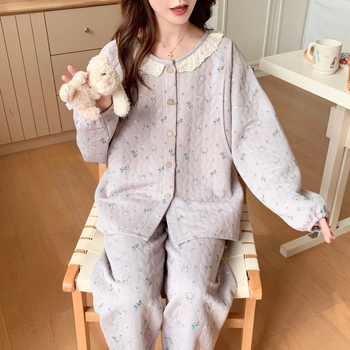 Ziemas grūtnieču nakts komplekts — gaisa kokvilnas audums, garas piedurknes, 251–300 g/m2, 95–100% poliesters