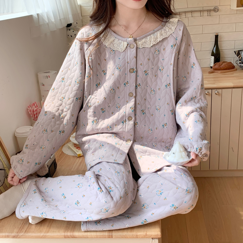 Ziemas grūtnieču nakts komplekts — gaisa kokvilnas audums, garas piedurknes, 251–300 g/m2, 95–100% poliesters