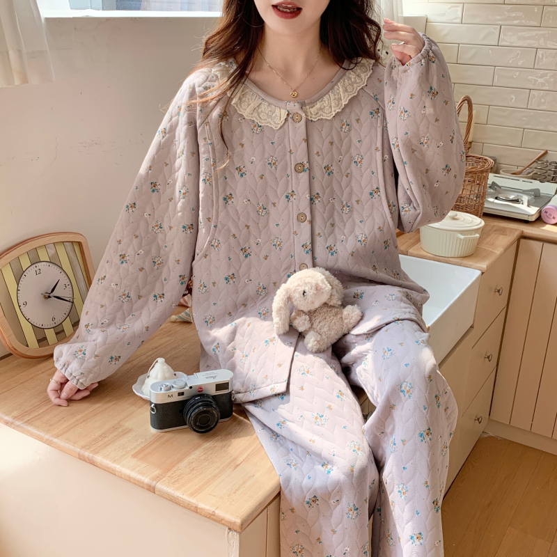 Ziemas grūtnieču nakts komplekts — gaisa kokvilnas audums, garas piedurknes, 251–300 g/m2, 95–100% poliesters