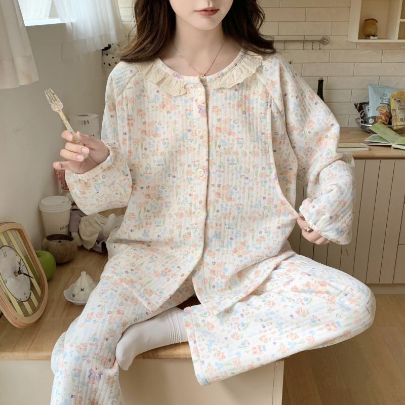 Ziemas grūtnieču nakts komplekts — gaisa kokvilnas audums, garas piedurknes, 251–300 g/m2, 95–100% poliesters