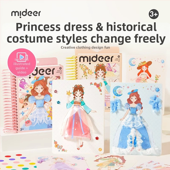 Mideer ručno izrađena DIY igračka za djevojčice – Tiha knjiga s dodacima za princezin kostim, uzrast 4–6 godina