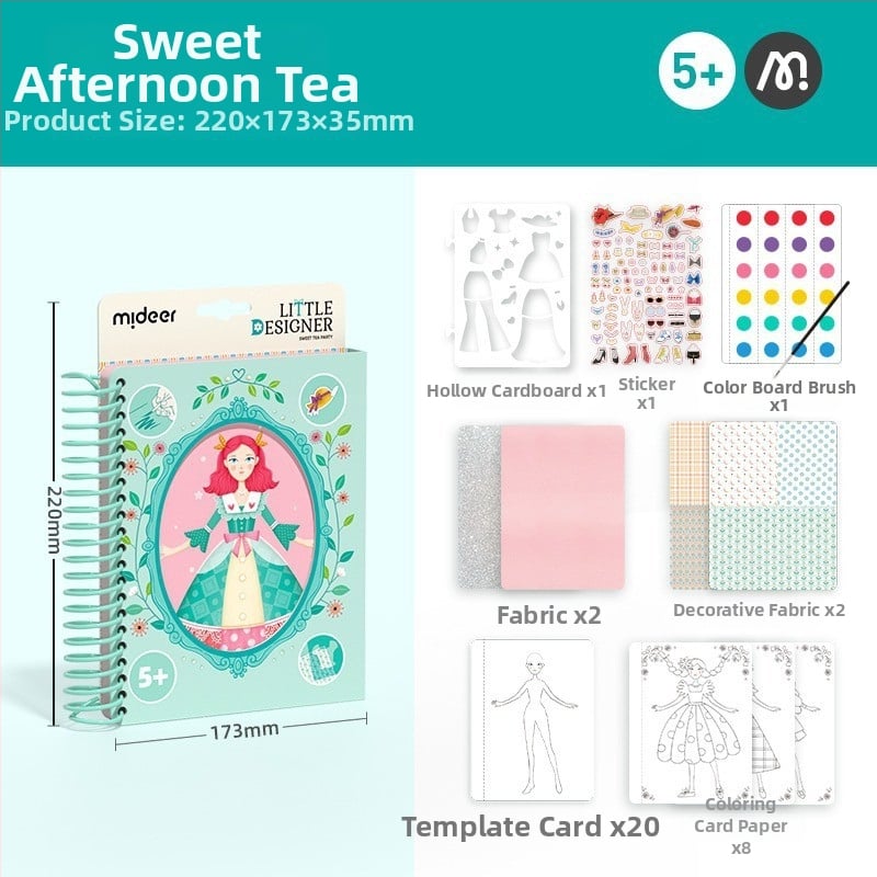 Mideer ručno izrađena DIY igračka za djevojčice – Tiha knjiga s dodacima za princezin kostim, uzrast 4–6 godina