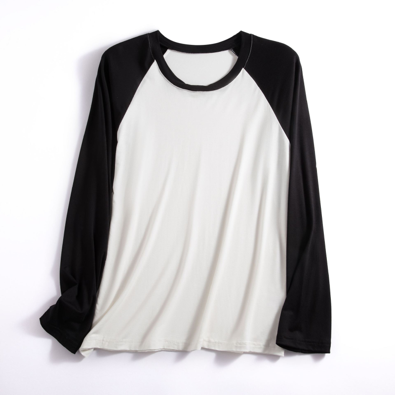 Modal vīriešu Raglāna T-krekls, brīva piegriezums, garas piedurknes, apaļa kakla forma, viegls, vienkrāsains