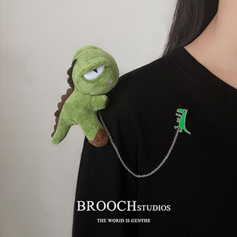 Broš s dinosaurusom, plišanim Pikachu, tigrom i pandom — cinkov legura, elektrogalvanizacija, INS stil, unisex