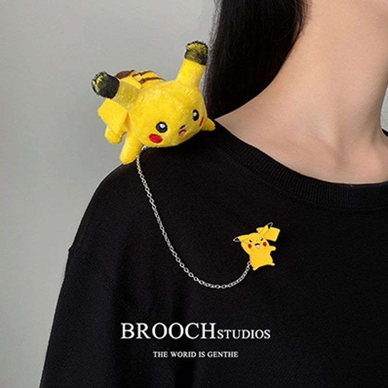 Broš s dinosaurusom, plišanim Pikachu, tigrom i pandom — cinkov legura, elektrogalvanizacija, INS stil, unisex