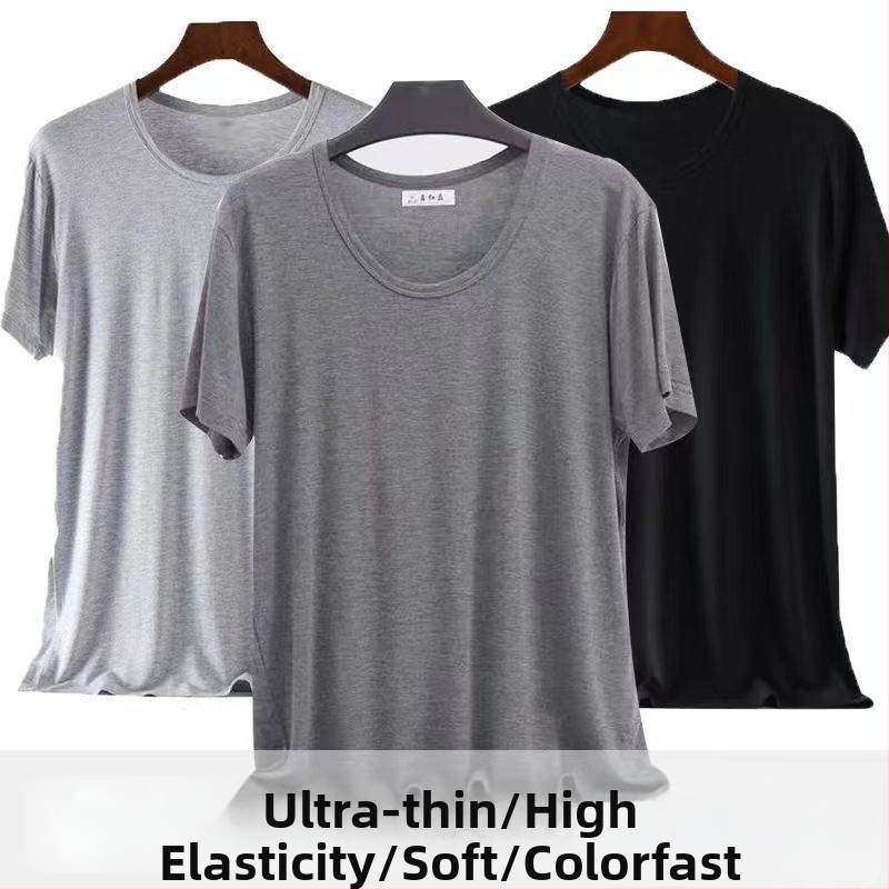 Vīriešu modal T-krekls ar īsām piedurknēm, apaļais kakls, ultra plāns, augsta elastība