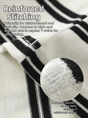 T-krekliņš ar īsām piedurknēm, japāņu vintage stils, svītras, crewneck apkakle, brīvs piegriezums, 260 g smags kokvilnas audums