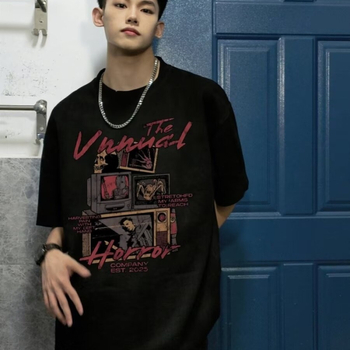 Vīriešu īsām piedurknēm T-krekls ar apaļu kakla līniju, brīvs piegriezums, pilsētas teksta apdruka, antibakteriāla apdare