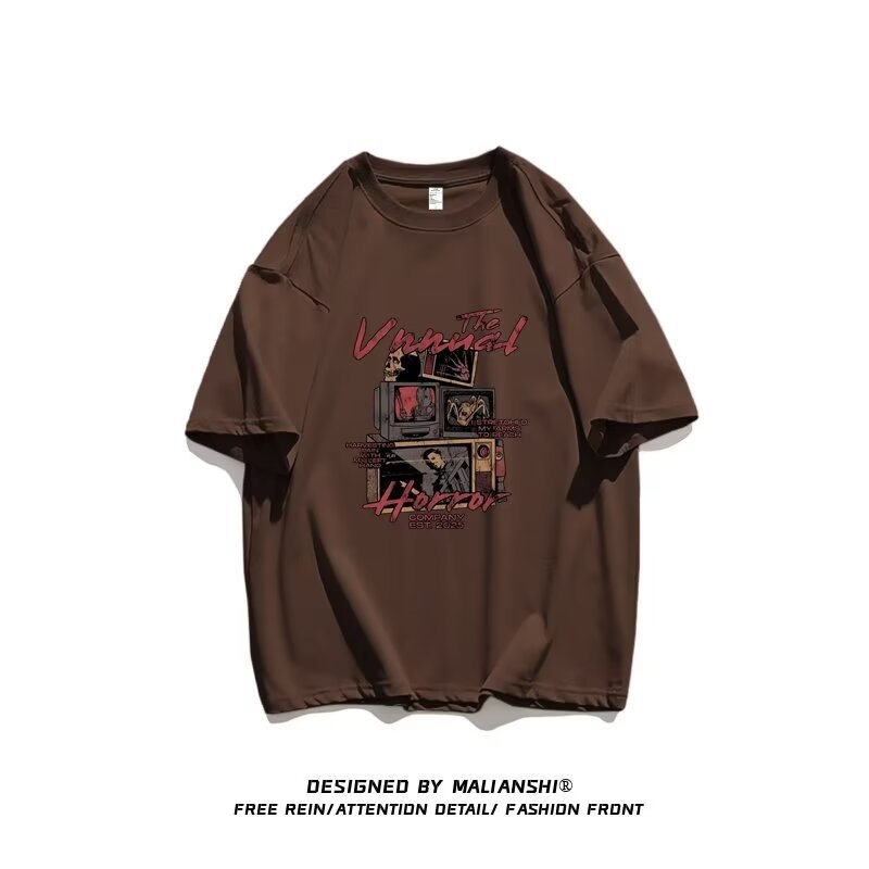 Vīriešu īsām piedurknēm T-krekls ar apaļu kakla līniju, brīvs piegriezums, pilsētas teksta apdruka, antibakteriāla apdare