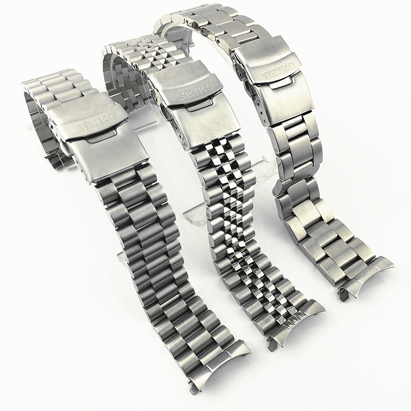 Nerđajući čelični kaiš za sat SKX007/009, širina 20–22 mm, ronilačka sigurnosna kopča s tri perlice