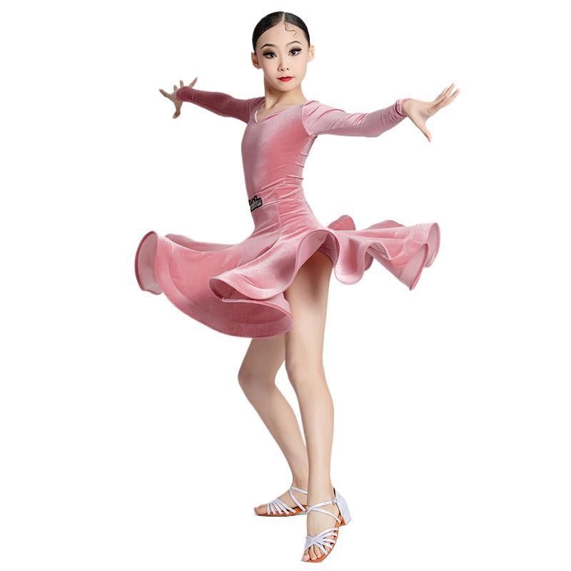 Meitenēm latīno dejas kostīms rudens/ziemas sezonai, PVC līdz 30% un poliestera 30–50% maisījums, ķīniešu stils, literārais retro