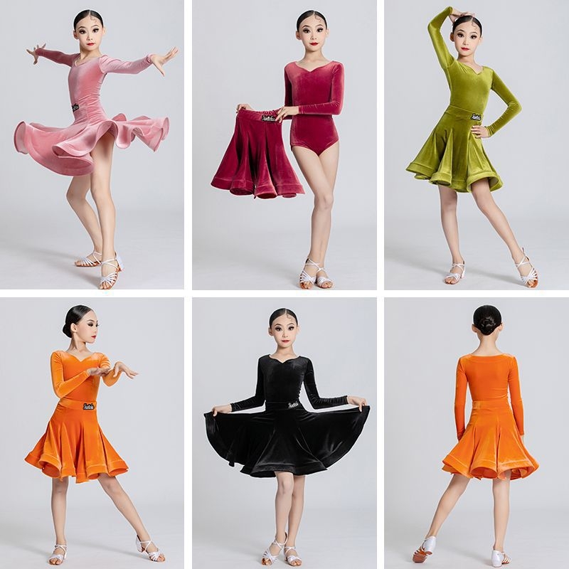 Meitenēm latīno dejas kostīms rudens/ziemas sezonai, PVC līdz 30% un poliestera 30–50% maisījums, ķīniešu stils, literārais retro