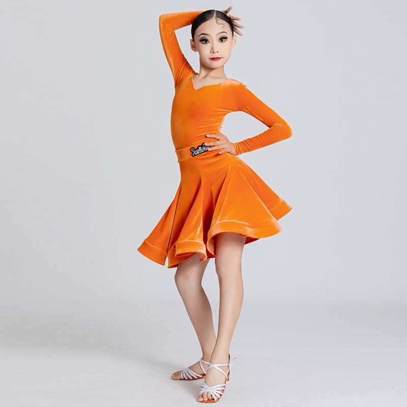 Meitenēm latīno dejas kostīms rudens/ziemas sezonai, PVC līdz 30% un poliestera 30–50% maisījums, ķīniešu stils, literārais retro