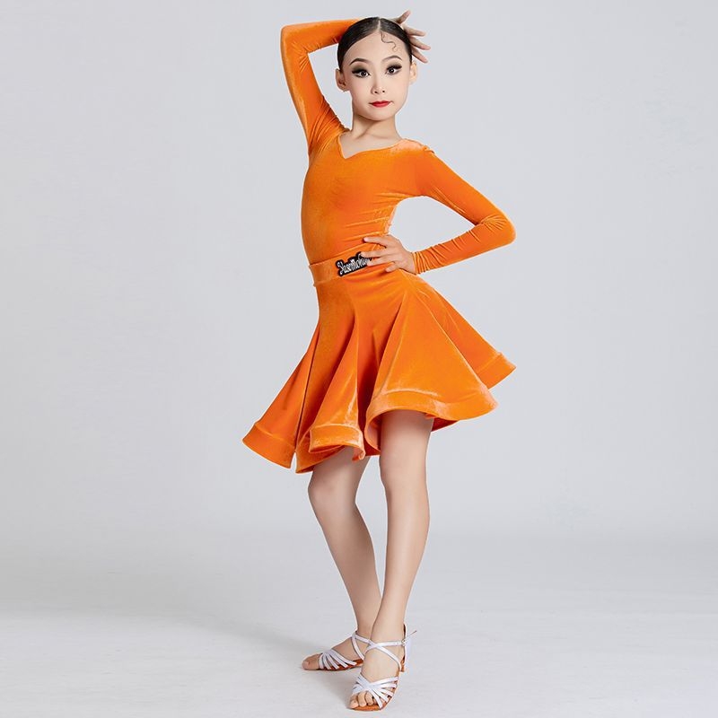 Meitenēm latīno dejas kostīms rudens/ziemas sezonai, PVC līdz 30% un poliestera 30–50% maisījums, ķīniešu stils, literārais retro