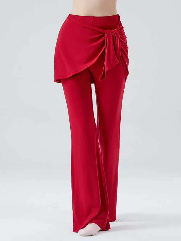 Γυναικείοι χορευτικοί παντελόνες από μεModal-βισκόζη ανάμειξη (93% ραϊόν, 7% σπάντεξ), λεπτό σιλουέτα με φλάερ, κάλυψη ισχίων, κατάλληλοι για σκηνή