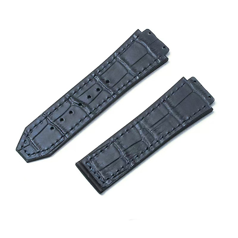 Remen za sat od teleće kože s gumom na stražnjoj strani, bambus uzorak, serija Big Bang Classic Fusion, 25×19 mm