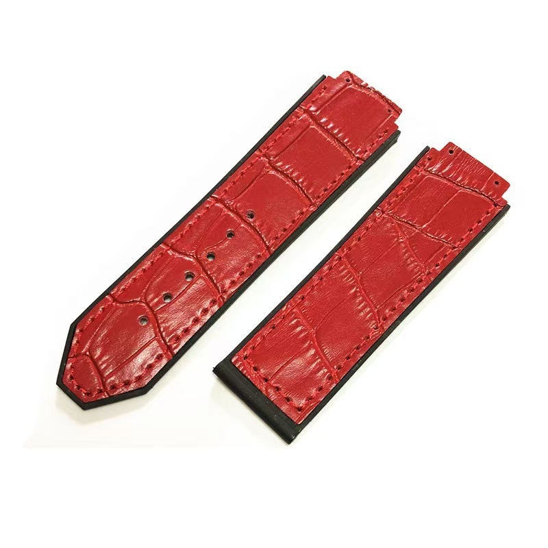 Remen za sat od teleće kože s gumom na stražnjoj strani, bambus uzorak, serija Big Bang Classic Fusion, 25×19 mm