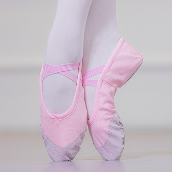 Pantofi de dans pentru adulți, unisex, talpă din piele, partea superioară din pânză, respiranti și ușori, potriviți pentru balet, dans modern și latino