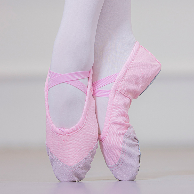 Pantofi de dans pentru adulți, unisex, talpă din piele, partea superioară din pânză, respiranti și ușori, potriviți pentru balet, dans modern și latino