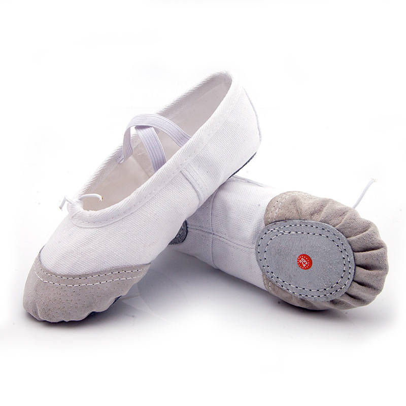 Pantofi de dans pentru adulți, unisex, talpă din piele, partea superioară din pânză, respiranti și ușori, potriviți pentru balet, dans modern și latino