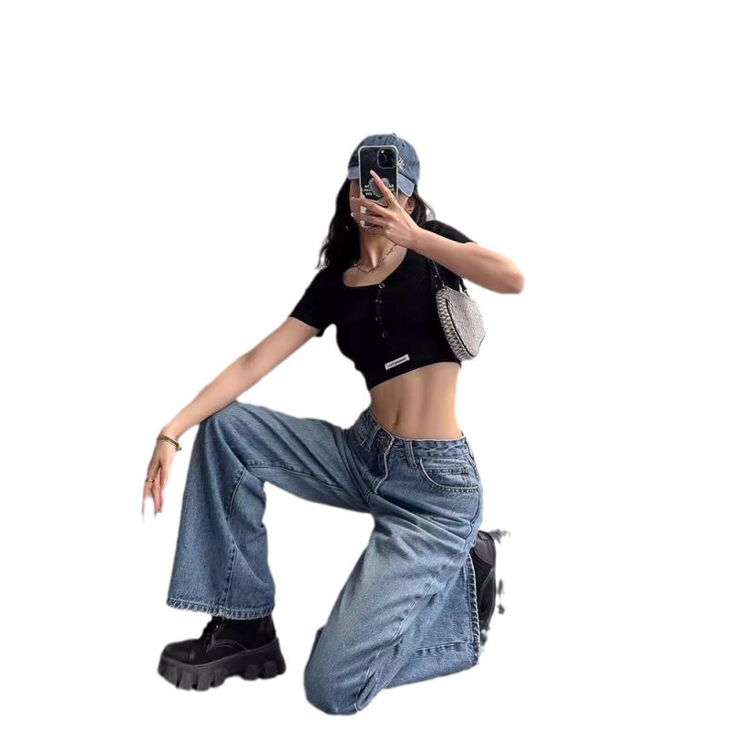 T-shirt, ανάμειξη βαμβάκι-βισκόζη, V-λαιμόκοψη, κοντά μανίκια, στενή γραμμή