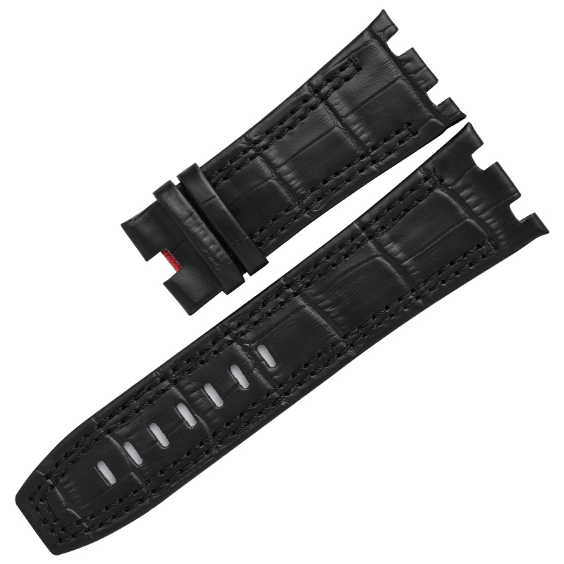 Remienok na hodinky z pravej kože s bambusovým vzorom, kompatibilný s Royal Oak Offshore, dvojstranné konce