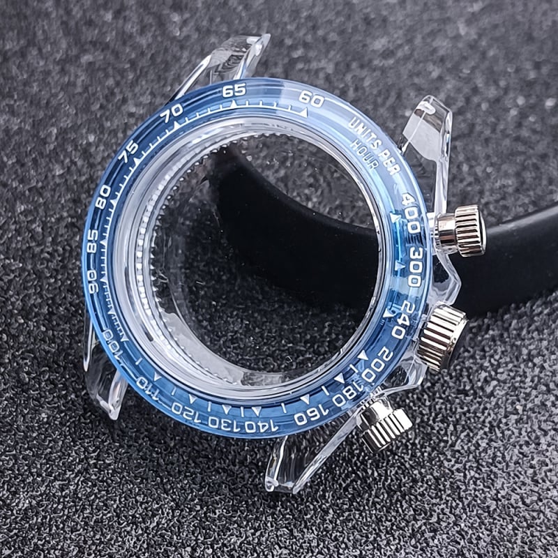 Аксесоар за часовник – прозрачен каучуков корпус с акрилно стъкло, съвместим с VK63 кварцов механизъм; кутия: 1 бр.; пускане лято 2024