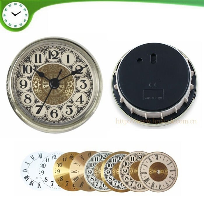 Антикварен стил кварцов часовник с инкрустирано движение и метално лице