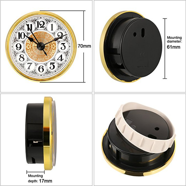 Антикварен стил кварцов часовник с инкрустирано движение и метално лице