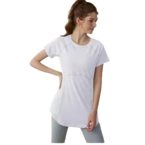 Ženska joga majica, Slim fit, srednja duljina, kratki rukavi, poliester