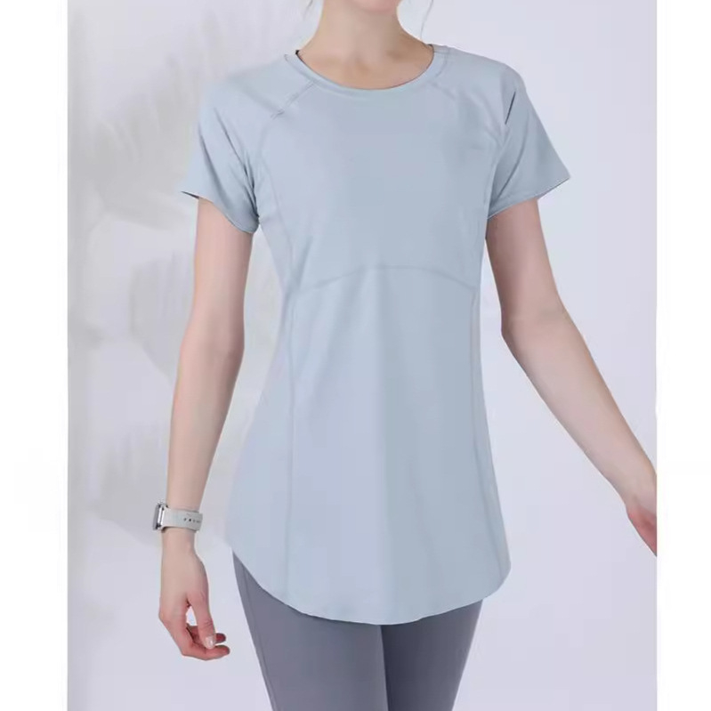 Ženska joga majica, Slim fit, srednja duljina, kratki rukavi, poliester