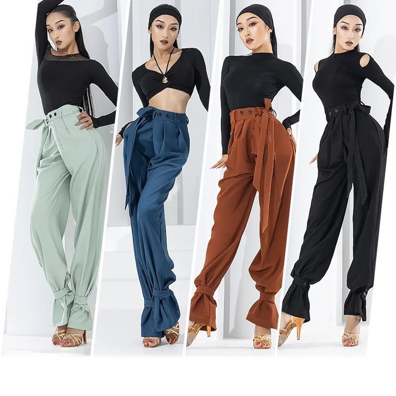 Muške hlače za latino plesne treninge, Corduroy-linen tkanina, ljeto-jesen