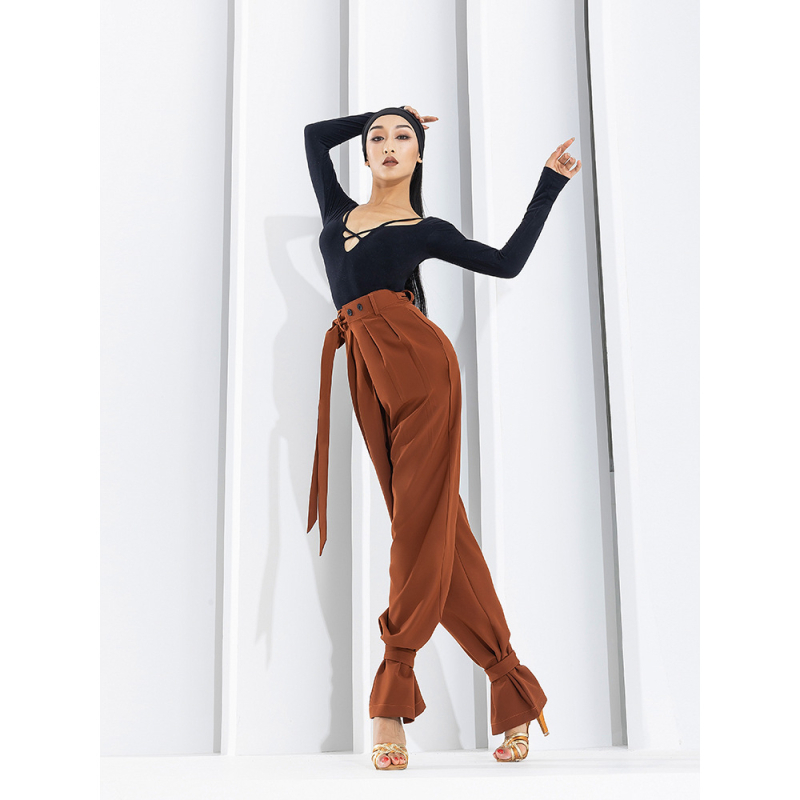 Muške hlače za latino plesne treninge, Corduroy-linen tkanina, ljeto-jesen