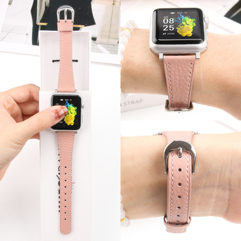 Kožna narukvica za Apple Watch s Lychee uzorkom, 18 mm, za Series 11/10/9/8/SE/Ultra3, minimalistički stil